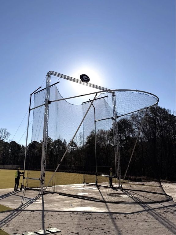 University of Georgia track and field hammer and discus throws cage 